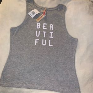 Gray Tank with Beautiful on front